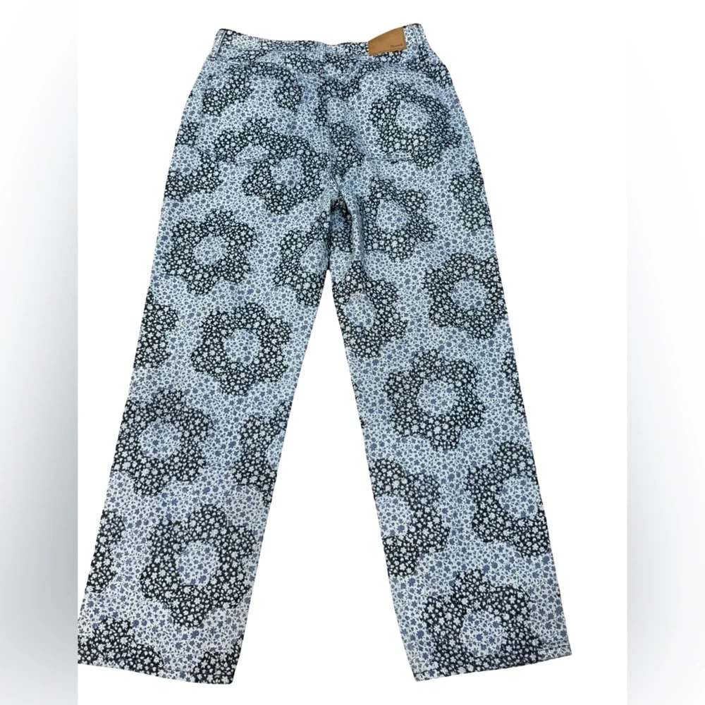 👖 Madewell Baggy Straight Jeans‎ Quilted Floral Indigo Women’s Size 29